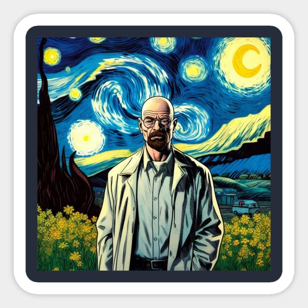 Heisenberg (Walter White) In Starry Night Sticker by nerd.collect